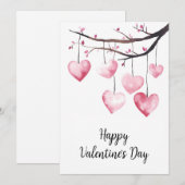 ハッピーバレンタインデー 水彩バレンタインデー シーズンカード (正面/裏面)
