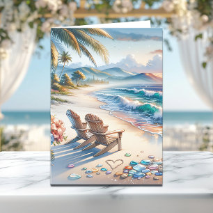 ハッピーバレンタインデー   海波と海ガラス カード