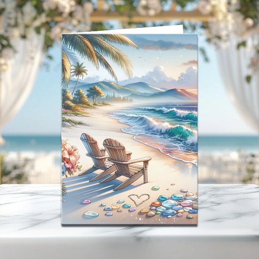 ハッピーバレンタインデー | 海波と海ガラス カード