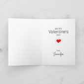 ハッピーバレンタインデー |犬の顔 |名前の追加 サンキューカード (内部)