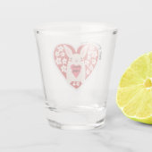 ハッピーバレンタインデー&私はあなたを愛する韓国のSoju ショットグラス (裏面)