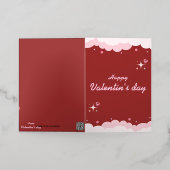 ハッピーバレンタインデー 箔グリーティングカード (外側レイダウン)