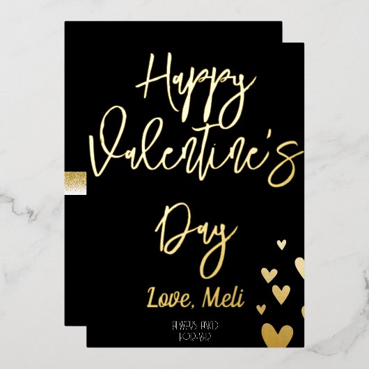 ハッピーバレンタインデー 箔シーズンカード (正面/裏面)