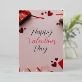 ハッピーバレンタインデー 箔シーズンカード (立ち正面)