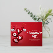 ハッピーバレンタインデー 箔シーズンポストカード (立ち正面)