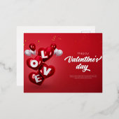 ハッピーバレンタインデー 箔シーズンポストカード (正面/裏面)