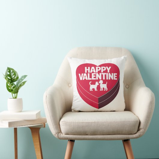 ハッピーバレンタインデー、箱のチョイス&フリのシルエット クッション (椅子)