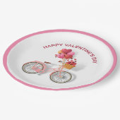 ハッピーバレンタインデー |自転車とバルーン ペーパープレート (アングル)