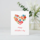 ハッピーバレンタインデー(花カラフル) シーズンポストカード (スタンド正面)