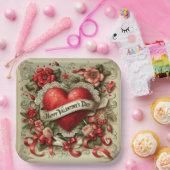 ハッピーバレンタインデー、装飾イラストレーション、 ペーパープレート (パーティー)