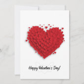 ハッピーバレンタインデー!赤いハートカード シーズンカード (正面)
