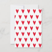 ハッピーバレンタインデー!赤いハートカード 招待状 (裏面)