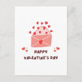 ハッピーバレンタインデー-赤いハートラブイメージ シーズンポストカード (正面)