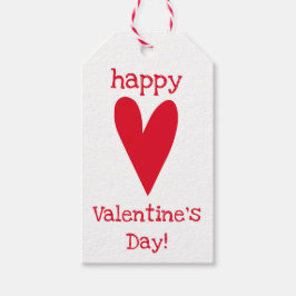 ハッピーバレンタインデー!赤いハート ギフトタグ