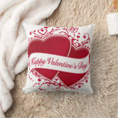 ハッピーバレンタインデー! 赤いハート クッション (ブランケット)