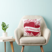 ハッピーバレンタインデー! 赤いハート クッション (椅子)