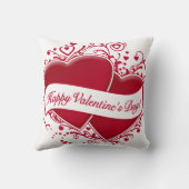 ハッピーバレンタインデー! 赤いハート クッション (裏面)