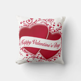 ハッピーバレンタインデー! 赤いハート クッション