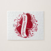 ハッピーバレンタインデー!赤いハート ジグソーパズル (横)