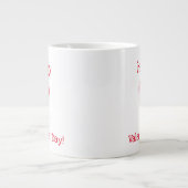 ハッピーバレンタインデー!赤いハート ジャンボコーヒーマグカップ (正面)