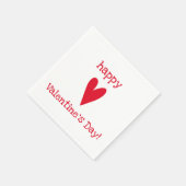 ハッピーバレンタインデー!赤いハート スタンダードカクテルナプキン (角)