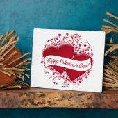 ハッピーバレンタインデー!赤いハート フォトプラーク (側面)