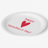 ハッピーバレンタインデー!赤いハート ペーパープレート (アングル)