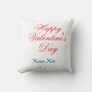 ハッピーバレンタインデー 赤 青 xoxo 愛 名前 クッション