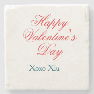 ハッピーバレンタインデー 赤 青 xoxo 愛 名前 ストーンコースター