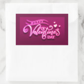 ハッピーバレンタインデー 長方形シール (バッグ)