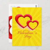 ハッピーバレンタインデー(2つのハートを使用)-23540 ポストカード (正面/裏面)