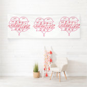 ハッピーバレンタインデー 4x12 ビニールバナー 横断幕 (インサイチュ)