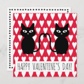 ハッピーバレンタインデー- Greeting Card with Cats サンキューカード (正面/裏面)