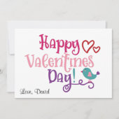 ハッピーバレンタインデー | Love Birdミニマリストかわいい シーズンカード (正面)