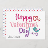 ハッピーバレンタインデー | Love Birdミニマリストかわいい シーズンカード (正面/裏面)