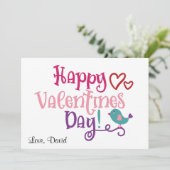 ハッピーバレンタインデー | Love Birdミニマリストかわいい シーズンカード (スタンド正面)