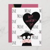 ハッピーバレンタインデー | Mooooooのみ! | Cow Pun ノートカード (正面/裏面)