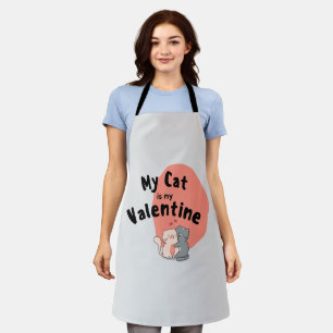 ハッピーバレンタインデー-My Cat Is My Valentine Day エプロン