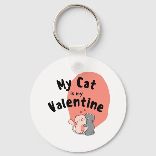ハッピーバレンタインデー-My Cat Is My Valentine Day キーホルダー (正面)