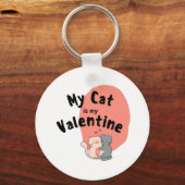 ハッピーバレンタインデー-My Cat Is My Valentine Day キーホルダー (正面)
