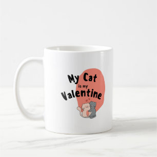 ハッピーバレンタインデー-My Cat Is My Valentine Day コーヒーマグカップ