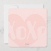 ハッピーバレンタインデー XoXo モダンピンク シーズンカード (裏面)