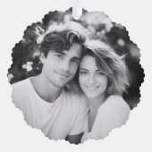 ハッピーバレンタインデーbe mineハート写真 オーナメントカード (裏面)