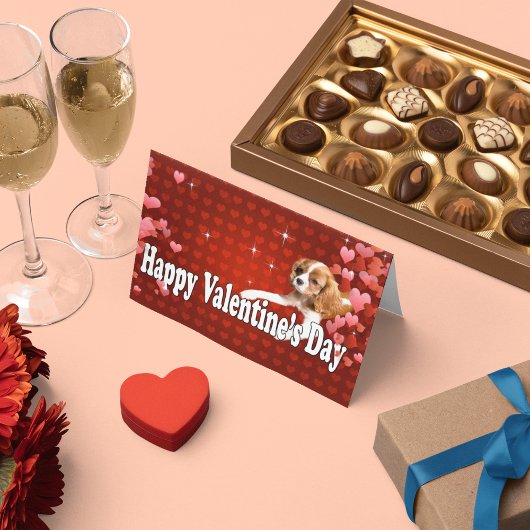 ハッピーバレンタインデーCKCS子犬とハート シーズンカード