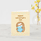 ハッピーバレンタインデーXOXOハグスアンドキススロッス カード (黄色い花)