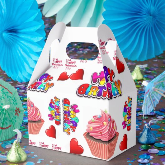 ハッピーバレンタインハッピーバースデーゲーブルビーフボックス フェイバーボックス (パーティー)