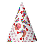 ハッピーバレンタインハッピーバースデー紙パーティー パーティーハット (裏面)