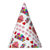 ハッピーバレンタインハッピーバースデー紙パーティー パーティーハット (右)