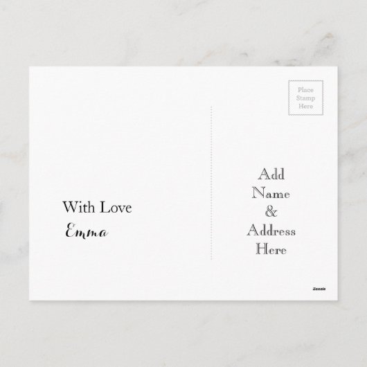 ハッピーバレンタインハートシャルボードタイポグラフィ シーズンポストカード (裏面)