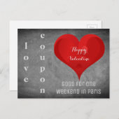 ハッピーバレンタインハートシャルボードパリクーポン シーズンポストカード (正面/裏面)